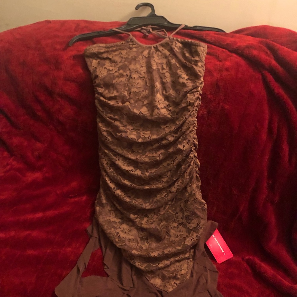 Elegant Brown Lace Dress from Shein Icon